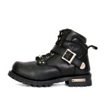 Hot Leathers BTM1007 Men’s Black 6-inch Logger Leather Boots with Adjustable Buckle - Image 6