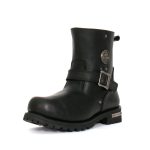 Hot Leathers BTM1008 Men’s Black 8-inch Round Toe Engineer Leather Boot with Lug Sole - Image 6