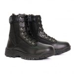 Hot Leathers BTM1012 Men’s Black Leather Swat Style Lace Up Boots with Zippers