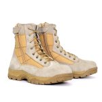 Hot Leathers BTM1013 Men’s Tan Leather Swat Style Lace Up Boots with Zippers
