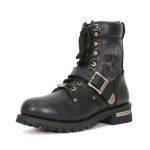 Hot Leathers BTM1017 Men’s Black Grave Rub Skull Tall Logger Motorcycle Boot - Image 6