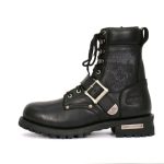 Hot Leathers BTM1017 Men’s Black Grave Rub Skull Tall Logger Motorcycle Boot - Image 7