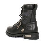 Hot Leathers BTM1017 Men’s Black Grave Rub Skull Tall Logger Motorcycle Boot - Image 8