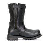 Hot Leathers BTM1018 Men’s Black Tall Harness Flag Skull Boot with Round Toe - Image 4