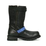 Hot Leathers BTM1019 Men’s Black Tall Round Toe Harness Boots with Flag Strap - Image 2
