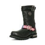 Hot Leathers BTM1019 Men’s Black Tall Round Toe Harness Boots with Flag Strap - Image 6