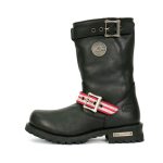 Hot Leathers BTM1019 Men’s Black Tall Round Toe Harness Boots with Flag Strap - Image 7