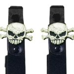Hot Leathers BUA2016 Skull N’ Bones Motorcycle Riding Pant Clips - Image 2
