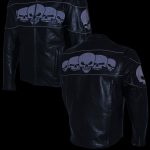 Milwaukee Leather LKM17011 Men’s 3 Skull Head Premium Black Leather Motorcycle Jacket with CE Armor - Image 4