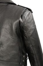 Men’s Premium Buffalo Leather Motorcycle Jacket with and Adjustable Side Laces BZ1511 - Image 6