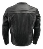 Men’s Premium Buffalo Black Leather Motorcycle Jacket with CE Armor Protection BZ1512 - Image 2