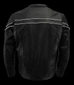 Men’s Premium Buffalo Black Leather Motorcycle Jacket with CE Armor Protection BZ1512 - Image 5