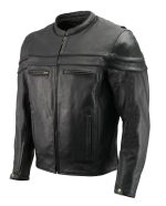 Men’s Premium Buffalo Black Leather Motorcycle Jacket with CE Armor Protection BZ1512 - Image 4