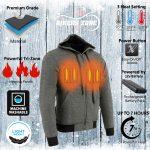 The Bikers Zone BZ2813 Men’s Grey Ultimate Grey Heated Hoodie with 12V Battery (Included) - Image 2