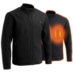 The Bikers Zone BZ2862 Men’s Heated Black Soft-Shell Jacket with 12V Battery