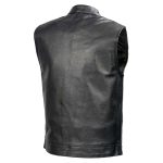 SOA Men’s Black Premium Leather Club Style Motorcycle Riding Vest BZ6210 - Image 2