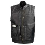 SOA Men’s Black Premium Leather Club Style Motorcycle Riding Vest BZ6210 - Image 5