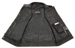 SOA Men’s Black Premium Leather Club Style Motorcycle Riding Vest BZ6210 - Image 4