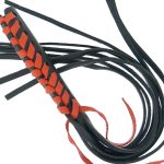 Hot Leathers CCA1004 Lace-Up Black and Orange Motorcycle Clutch Cover with Fringe - Image 2