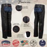 Hot Leathers CHL5001 USA Made Women’s ‘Shade’ Black Premium Leather Motorcycle Chaps - Image 4