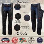 Hot Leathers CHL5001 USA Made Women’s ‘Shade’ Black Premium Leather Motorcycle Chaps - Image 2