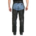 Hot Leathers CHM1009 Men’s Black Leather 2 Pocket Mesh Lined Motorcycle Rider Chaps - Image 4