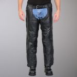 Hot Leathers CHM1010 Men’s Black 4 Pocket Leather Chaps with Lining - Image 2
