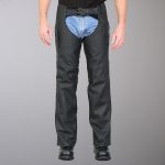 Hot Leathers CHM2001 Men’s Matte Black Leather Chaps with Ancient Skull Artwork - Image 3
