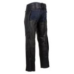 Hot Leathers CHM5001 USA Made Men’s ‘Cloak’ Classic Black Premium Leather Motorcycle Chaps - Image 9