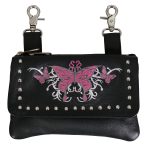 Hot Leathers CPE2007 Clip Pouch Pink Butterfly-8″X5″X1″