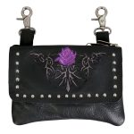 Hot Leathers CPE2008 Clip Pouch Purple Flower-8″x5″x1″