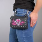 Hot Leathers CPE2101 Embroidered Banner Heart Black Clip Pouch - Image 3