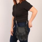 Hot Leathers CPF4002 Ladies Leather Clip Pouch with Fringe - Image 2