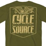 Official Cycle Source Magazine CSM1007 Men’s Eagle Military Green T-Shirt - Image 4