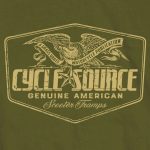 Official Cycle Source Magazine CSM1007 Men’s Eagle Military Green T-Shirt - Image 2