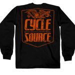 Official Cycle Source Magazine CSM2010 Men’s Eagle Black Long Sleeve Black Shirt - Image 2
