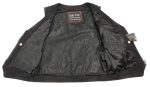 Club Vest CVL4000 Women’s Black Denim Motorcycle V-Neck Vest with Conceal & Carry Pockets - Image 4