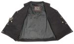Club Vest CVM1360 Men’s Classic Side Lace Black Denim Motorcycle Vest with Snap Buttons - Image 6