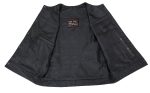 Club Vest CVM3721 Men’s Black Collarless Leather Motorcycle Vest - Image 3