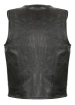 Club Vest CVM3740 Men’s Black Seamless Front and Back Design Leather Vest - Image 2