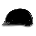 Close Out Daytona Helmets D1-A ‘Skull Cap’ HI-Gloss Black Half Face Helmet with Visor - Image 2