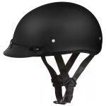 Close Out Daytona Helmets D1-B ‘Skull Cap’ Dull Black Half Face Helmet with Visor