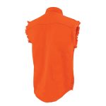 Milwaukee Leather DM1003 Men’s Orange Lightweight Denim Shirt with Sleeveless Frayed Cut Off - Image 4
