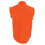 Milwaukee Leather DM1003 Men’s Orange Lightweight Denim Shirt with Sleeveless Frayed Cut Off - Image 7