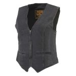 Milwaukee Leather DM1246 Women’s Black ‘V-Neck Collar’ Denim Vest - Image 6