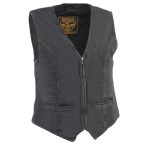 Milwaukee Leather DM1246 Women’s Black ‘V-Neck Collar’ Denim Vest