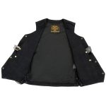 Milwaukee Leather DM1315 Men’s Black Classic Denim Western Style Cowboy Biker Vest with Adjustable Side Laces - Image 4