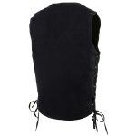 Milwaukee Leather DM1315 Men’s Black Classic Denim Western Style Cowboy Biker Vest with Adjustable Side Laces - Image 7