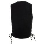 Milwaukee Leather DM1315 Men’s Black Classic Denim Western Style Cowboy Biker Vest with Adjustable Side Laces - Image 2
