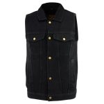 Milwaukee Leather DM1331 Men’s Black Denim Motorcycle Biker Riders Vest w/ Shirt Style Collar - Image 10